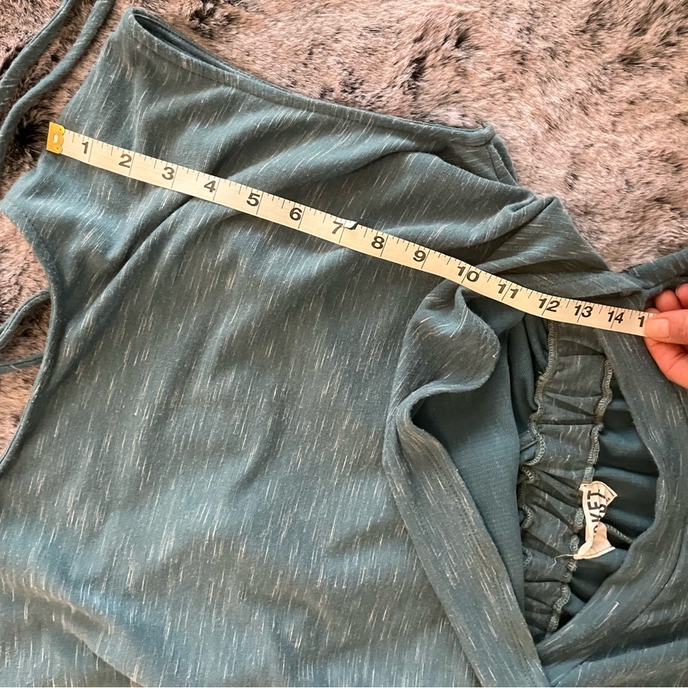 Bucket List Wide Leg Heather Light Blue Jumpsuit Small EUC Pockets Lounge Sweats - Picture 12 of 15
